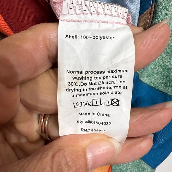 Luukse Multicolor Geometric Wide Leg Jumpsuit Sz M - Picture 7 of 12